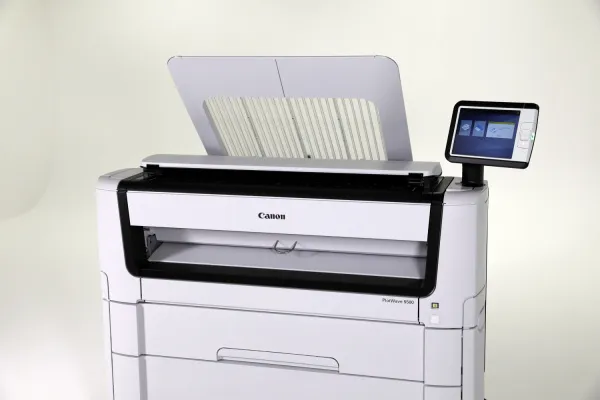 Широкоформатное лазерное МФУ Canon PlotWave 5000 (2 рулона, комплект со сканером) + Фальцовщик Folder Express 3011/2 (арт. OT_CANON_PW5000_2R+SEIV+FE3011/2)