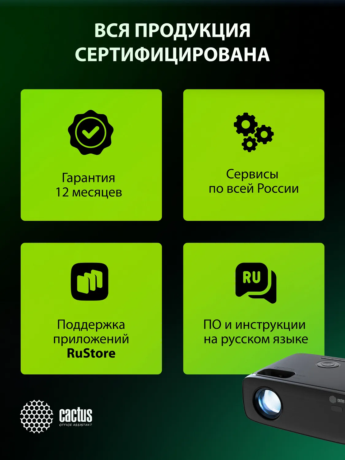 Проектор Cactus CS-PRM.07B.WUXGA (арт. CS-PRM.07B.WUXGA)
