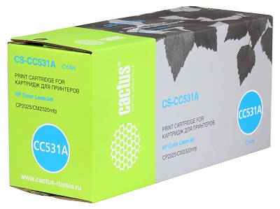 Картридж Cactus голубой (2800стр.) для HP (арт. CS-CC531A)