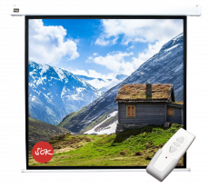 Экран для проектора SOK Cinema S'OK 1:1 настенно-потолочный, моторизованный, 250x250см (арт. SCPSM-250x250)