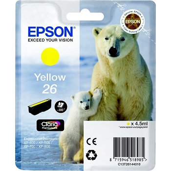 Картридж Epson 26 Yellow (арт. C13T26144012)