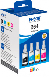 Оригинальный заправочный комплект Epson 664 EcoTank 4-colour multipack (арт. C13T66464A)