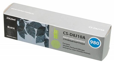 Картридж Cactus Картридж струйный CS-D8J10A №980 черный (256мл) (арт. CS-D8J10A)