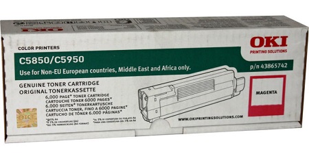 Тонер-картридж OKI пурпурный для C5850/5950/MC560 (6000 стр.) (арт. 43865742)