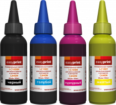 Комплект чернил EasyPrint (черный, голубой, пурпурный, желтый, 4 шт. x 100 мл.) (арт. I-C100_SET)