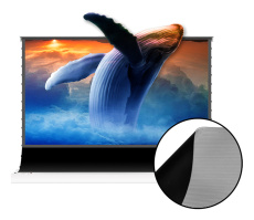 Экран S'OK для UST проектора 244x137 см, 4K, напольный c электроприводом, белый