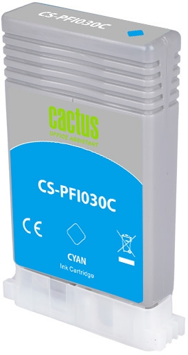 Струйный картридж Cactus (голубой, 260 мл.) (арт. CS-PFI030C)