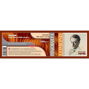 Бумага Lomond Velour, бархатная фактура, матовая односторонняя, ролик (914ммХ12м), 290 г/м2 (арт. 1211133)