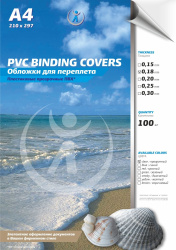 Обложка для переплета Реалист ПВХ, А4, 0,18мм, прозрачные/прозрачные (100 шт.) (арт. 4376)