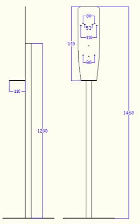 Мобильная стойка HOR для размещения дозатора мыла/дезенфицирующих средств (арт. HOR-777701)