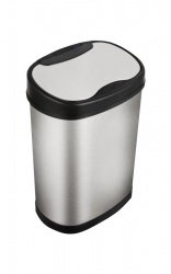Сенсорная корзина для бумаг Cactus овальная 15л. сталь сенсорн.кр. серебристый (арт. CS-SB-15-13)