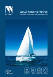 Глянцевая фотобумага NV Print (180 г/м², 4R, 25 листов) (арт. NVP-180Gl4Rs25)