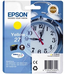 Картридж Epson Singlepack Yellow 27 DURABrite Ultra Ink T2704 (арт. C13T27044022)