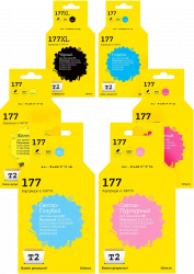 Комплект струйных картриджей T2 C8721HE/C8722HE/C8723HE/C8724HE/C8725HE/C8726HE (арт. IC-H177XL_MP)