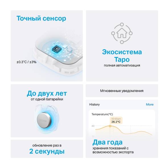 Датчик температуры и влажности TP-Link Tapo T310 (арт. Tapo T310)