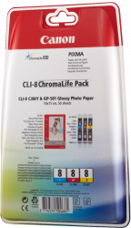 Набор картриджей Canon CLI-8 C/M/Y (многоцветный, 3 картриджа, 13 мл.) (арт. 0621B029)