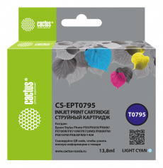 Картридж струйный Cactus светло-голубой для EPSON Stylus Photo P50/1400/1500/PX700/710 (арт. CS-EPT0795)