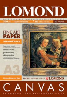 Холст Lomond NATURAL CANVAS DYE –  А3, 300 Г/М2, 20 ЛИСТОВ (арт. 0908312)