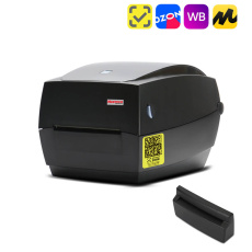 Термотрансферный принтер этикеток Mertech TLP100 TERRA NOVA (300 DPI) USB, RS232, Ethernet Black с отрезчиком (арт. 4589+4542)