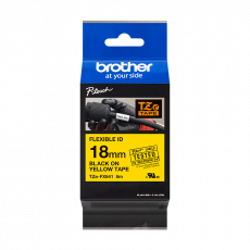 Наклейка ламинированная Brother (18 мм x 8 м, черный на желтом) (арт. TZEFX641)