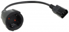 Кабель-переходник VCOM UPS-розетка (IE-320 C14 to Socket Type-F) 3Gx0,75mm VDE (арт. CE002-CU0.75-0.15M_274068)