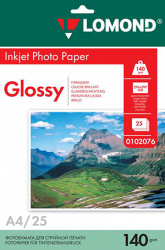 Фотобумага Lomond одностороняя, глянцнвая, 140 г/м², A4 (21 x 29 см), 25 л. (арт. 0102076)