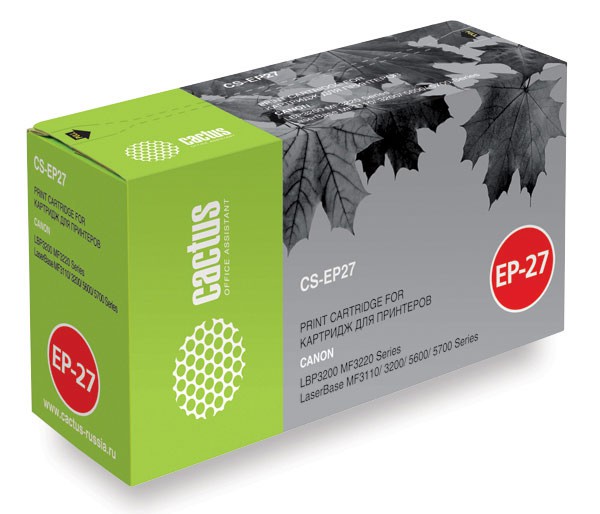 Картридж Cactus черный (2500стр.) для Canon (арт. CS-EP27S)