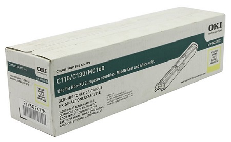 Тонер-картридж OKI желтый для C110/130/MC160 (1500 стр.) (арт. 44250725)