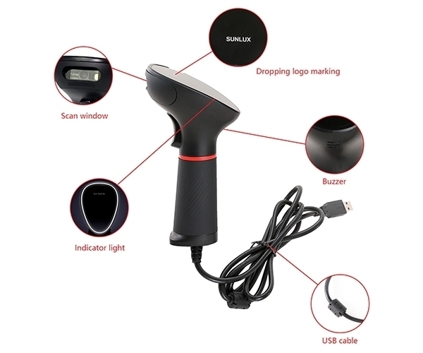 Сканер штрих-кода SUNLUX XL-3610 USB (2D) без подставки (арт. XL-3610)