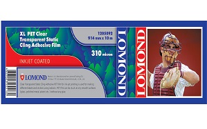 Пленка Lomond XL PET Static-Adhesive Film, ролик 914 х 50,8мм, 310 мкм, 15 метров (арт. 1205092)