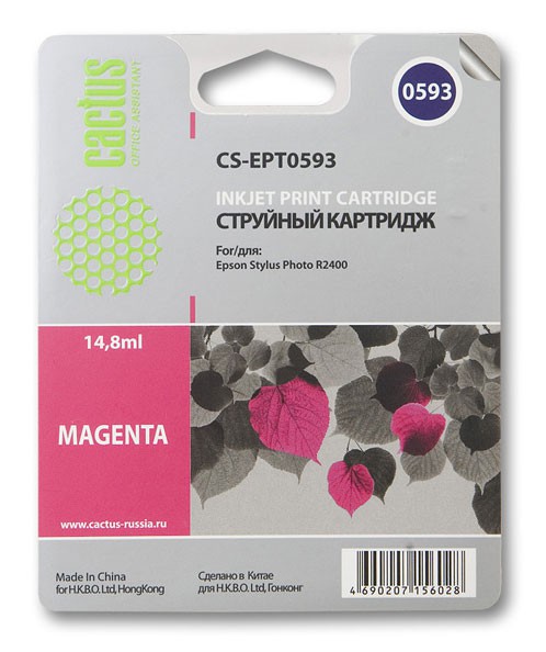 Картридж Cactus Картридж струйный CS-EPT0593 пурпурный (14.8мл) (арт. CS-EPT0593)
