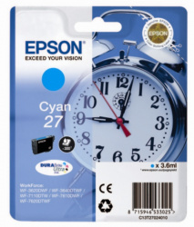 Картридж Epson 27 (T2702) (голубой, 3.6 мл.) (арт. C13T27024020)