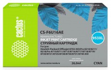 Картридж Cactus 953XL голубой (26мл) для HP (арт. CS-F6U16AE)