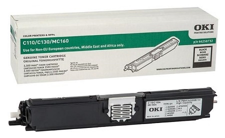 Тонер-картридж OKI черный для C110/130/MC160 (2500 стр.) (арт. 44250732)