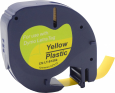 Картридж ленточный Cactus (91202) черный/желтый для Dymo Letra Tag LT-100H (арт. CS-LT-91202)