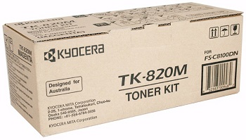 Оригинальный тонер-картридж Kyocera TK-820M (пурпурный, 7000 стр.) (арт. 1T02HPBEU0)