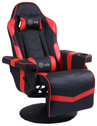 Игровое кресло Cactus черный/красный подставкой для ног (арт. CS-CHR-GS200BLR)