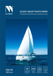 Глянцевая фотобумага NV Print (180 г/м², 4R, 100 листов) (арт. NVP-180Gl4Rs100)