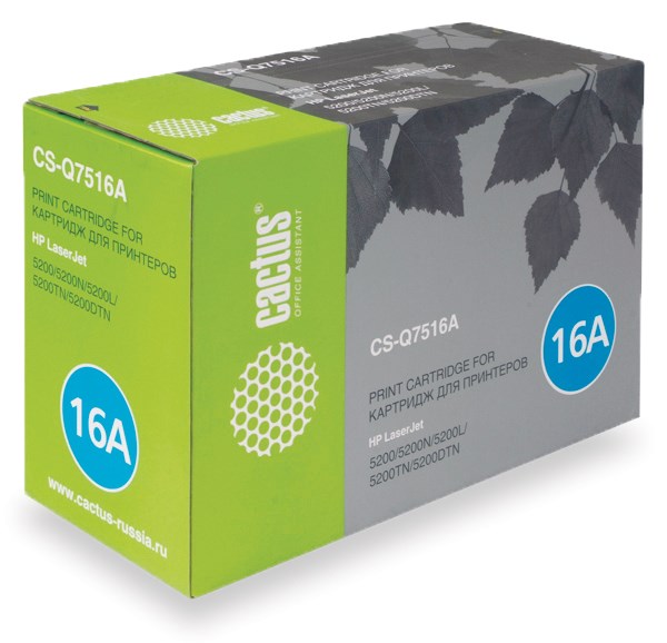 Картридж Cactus Тонер Картридж CS-Q7516AR черный для HP (12000стр.) (арт. CS-Q7516AR)