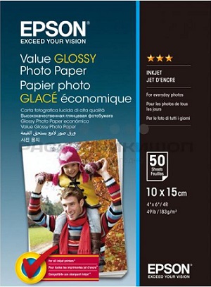 Бумага Epson Value Glossy Photo Paper (10x15 см) 50 листов (арт. C13S400038)