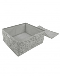 Короб ГЕЛЕОС с крышкой, для мелких вещей, «Грей» / Серый, 28х28х13 см (арт. ГРЕ-131)