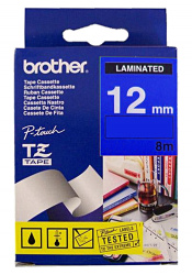 Наклейка ламинированная Brother TZ535 белый шрифт на синей основе, ширина 12 мм (арт. TZ535)