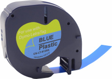 Картридж ленточный Cactus (91205) черный/синий для Dymo Letra Tag LT-100H (арт. CS-LT-91205)