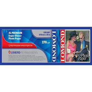 Фотобумага Lomond XL Premium Super Glossy Photo Paper 270 г/м2, размер 1067 мм х 30 м х 50,8 мм (арт. 1201083)