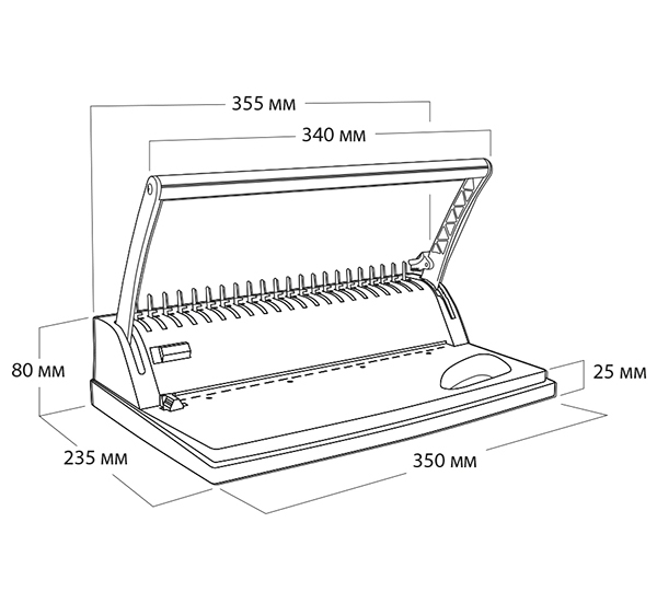 Переплетчик ГЕЛЕОС БП-9+ бело-красный на пластиковую пружину, А4 (арт. БП9пбк)