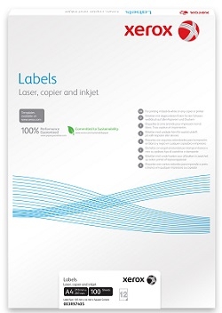 Наклейки Xerox Laser/Copier А4:12, прямоугольные края (арт. 003R97405)