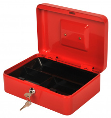 Ящик для денег Cactus 90x250x180, красный, сталь, 1.367 кг (арт. CS-CB-003RD)