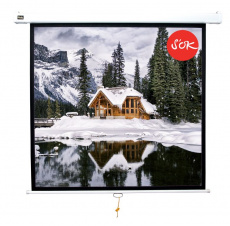 Экран для проектора SOK Cinema 84'' 1:1 настенно-потолочный, ручной, Matt White, белый корпус (арт. SCPSW-150x150)