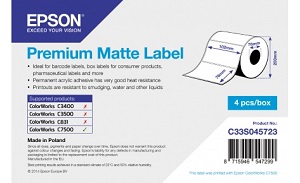 Рулон Epson Premium Matte Label, 102 мм x 76 мм (арт. C33S045723)