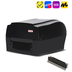Термотрансферный принтер этикеток Mertech TLP300 TERRA NOVA USB, RS232, Ethernet Black с отделителем (арт. 4592+4538)